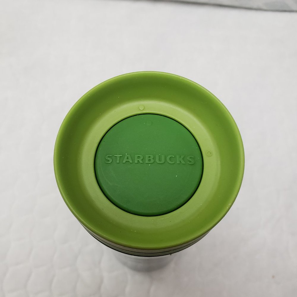 Starbucks 2008 Green Reduce Reuse Recycle Travel Coffee Mug Tumbler 16 Oz - Picture 4 of 8